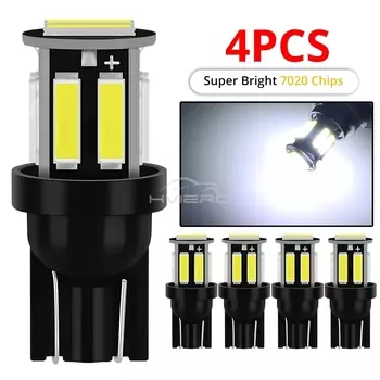 4 шт. T10 W5W 194 168 Белый 7020 10SMD Автомобильный купольный светодиодный боковой указатель поворота Автоматический стоп-сигнал Лампа номерного знака Лампа двери багажника