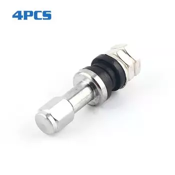 4 шт. Универсальный Автомобильный клапан для шин TR43E/TR48E, Болтовой автомобильный бескамерный вынос клапана шины колеса, пылезащитная крышка, прямой металлический клапан для автомобиля