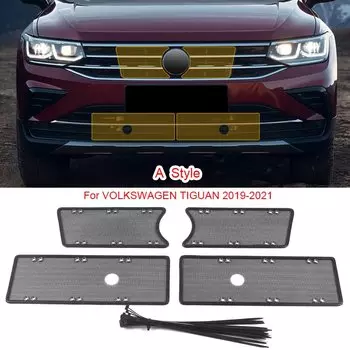 4 шт. Защитная крышка для автомобильного воздухозаборника с защитой от насекомых для Volkswagen TIGUAN 2019-2023, вставка для автомобильного воздухозаборника, решетка для фильтра гоночного гриля