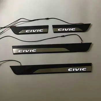 4 шт., защитная Накладка на порог из нержавеющей стали для Honda Civic 10 2016-2023
