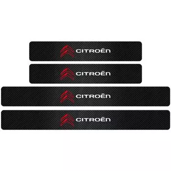 4 шт., защитная наклейка на порог автомобиля, защита от царапин, наклейка на порог из углеродного волокна для Citroen C1 C2 C3 C4 C4L VTS C-ELYSEE C3-XR