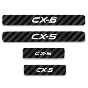 4 шт., защитные наклейки на пороги автомобиля, из углеродного волокна