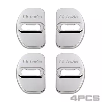 4 шт. защитный чехол из нержавеющей стали для автомобильного дверного замка, чехол для Skoda Octavia 2 3 A5 A7 1, аксессуары 2022 2021 2020 2019 2018 2017