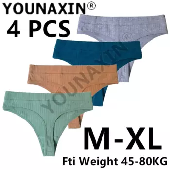 4 шт., женское хлопковое нижнее белье, трусы, нижнее белье с низкой посадкой, дышащие трусы, сексуальные трусики-стринги, спортивные трусы, стринги M L XL