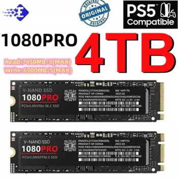 4 ТБ SSD Твердотельный жесткий диск 1080pro Naff M.2 Ssd Nvme 1 ТБ 2 ТБ Ssd Max Read 7000 Мбит/с Игровой внутренний жесткий диск для ПК Ноутбук
