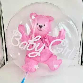 4D прозрачный медведь-шар Partism синего/розового цвета