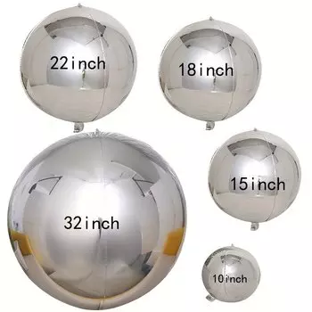 4D Серебряные и Золотые Воздушные Шары BTRUDI