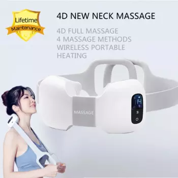 4D умный электрический массажер для шеи, плеч, талии, всего тела, обогрев, беспроводной и портативный