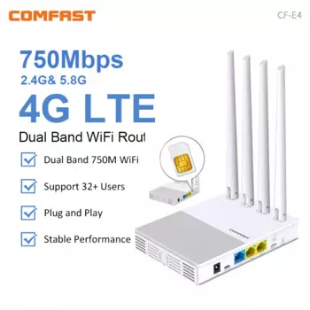 4g Lte модем 150M с SIM-картой 2,4G и 5,8G 750 Мбит/с уличный портативный Интернет беспроводной маршрутизатор 4 антенны 32 пользователя Plug & Play Корея