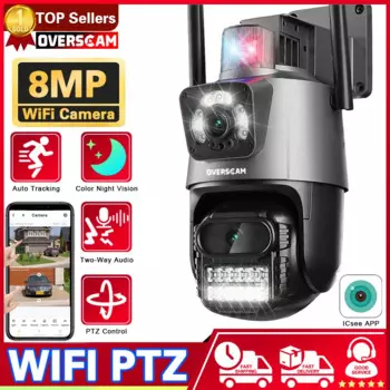 4K 8MP Wi-Fi камера PTZ защита Открытый двойной объектив двойной экран безопасности 4MP видеонаблюдение iCSee полицейская световая сигнализация IP Came