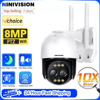 4K 8MP Wi-Fi уличная IP-камера 10-кратный PTZ-зум цветная камера ночного видения автоматическое отслеживание защита безопасности мониторинг IP-видеонаблюдение