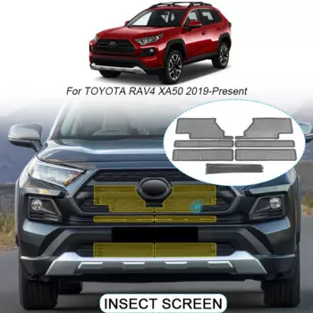 4 шт., защита от насекомых в автомобиле, на входе воздуха, защитная крышка, вставляемая воздушным воздухом, сетчатый вентиляционный фильтр для гоночного гриля, аксессуар для Toyota RAV4 XA50, 2019-2025