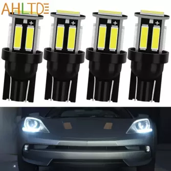 4 шт. автомобильный T10 7020 клиновой указатель поворота, обратные лицензии, пластина багажника, лампа 10SMD W5W, светодиодная белая лампа, автоматический габаритный свет, водонепроницаемый