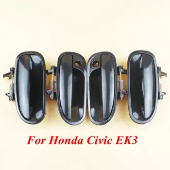 4 шт. передняя, задняя, левая, правая, черная наружная дверная ручка подходит для Honda Civic EK3 1996-2000