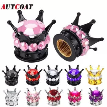 4 шт./компл. блестящие стразы, колпачки для штока клапана, хромированные колпачки для штока клапана шины с короной для автомобиля, велосипеда и мотоцикла