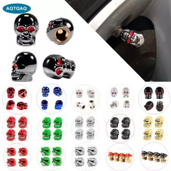 4 шт. / Комплект Универсальный автомобиль Череп Стиль Антикоррозийный Медный Сердечник Мотоцикл Велосипед Автомобильный Колесо Клапан Шток Колпачки Штока
