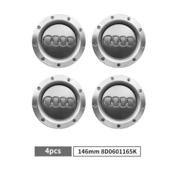 4шт 146мм 8Д 0601165 K Серый Черный Колпаки Центральной Ступицы Колпаки Обода Эмблемы Значок логотипа для Audi Quattro TT A2 A3 A4 A8 S6 Q5 Q7 RS6