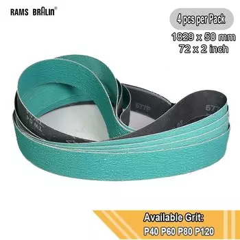 4шт 72х2 дюйма. 577F Циркониевые абразивные шлифовальные ленты 1829x50 мм P40 P60 P80 P120