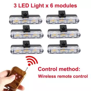 4x3 LED 8x3 LED 12V Стробоскопы Стробоскоп Вспышка Fso Полицейский свет Мигающий автомобиль Грузовик Лампа Светодиодный DRL Аксессуар для скорой помощи