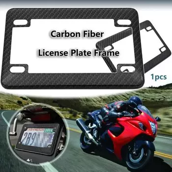 4x7 дюймов рамка для номерного знака США для мотоцикла, алюминиевый чехол из углеродного волокна, защитный держатель для