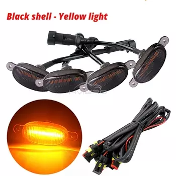 4X 6led 12V Автомобильная решетка Желтый свет Сигнал дневного света Светодиодный декоративный предупредительный фонарь Пикап Грузовик Haze Control Raptor Зажигалка