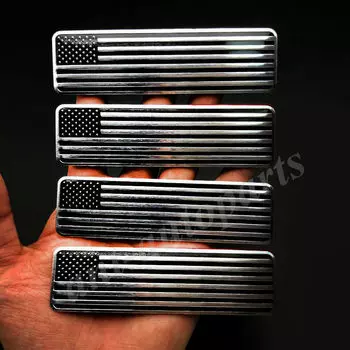 4x черный металлический американский флаг США, эмблема автомобиля, значок, наклейка на мотоцикл, обтекатель
