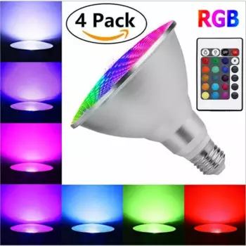 4X диммируемая цветная (RGB) PAR30 PAR38 Par Светильник E27 15W 25W Светодиодный точечный светильник лампочка лампа заливающего света дистанционного Управление разноцветное украшение для дома 85-265V