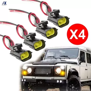 4x для Land Rover Defender 90 110 130 2-контактный 2-контактный разъем жгута проводов, обновленная вилка светодиодной лампы