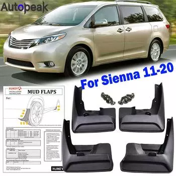 4X для Toyota SIENNA XL30 2011-2020 автомобильные брызговики брызговики спереди и сзади 2012 2013 2014 2015 2016 2017 2018 2019