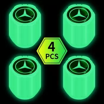 4x светящиеся колпачки клапанов для велосипедных автомобильных шин, эмблема, автостайлинг для MERCEDES BENZ W203 W204 W205 W209 W210 W211 W212 W176 W166