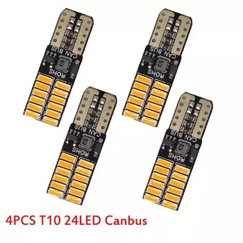 4X T10 Светодиодный лампочки Canbus 5W5 автомобиля W5W светодиодный сигнальный светильник 12V 6000K Подсветка регистрационного номера светильник s 4014 24SMD белый, в багажнике лампа для Audi 2012 5 Вт