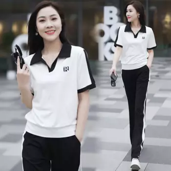 4XL летний женский спортивный костюм, крутая кофта в Корейском стиле, свободные брюки с широкими штанинами, одежда для бега, повседневный спортивный костюм, спортивный костюм