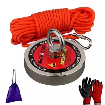 500 кг, магнитный подстаканник для рыбалки, глубоководный постоянный неодимовый магнит N52 с сумкой из 15 м веревки