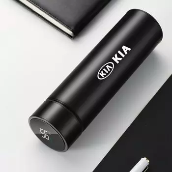 500 мл Kia KN автомобильный логотип, дисплей температуры, термос, чашка из нержавеющей стали, разделенный термос, уличная чашка с вакуумной изоляцией, подарок