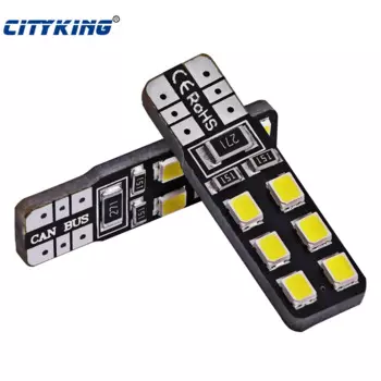500 шт./лот белый CANBUS T10 светодиод 12smd 2835 светодиод W5W светодиод без ошибок Автомобильный источник света клиновидный свет без ошибок сигнал автостайлинг