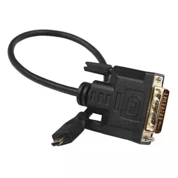500 шт./лот оптовая продажа Позолоченный разъем Micro HDMI на DVI DVI-D 24 + 1 штырьковый кабель адаптера «штырь-штырь»