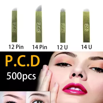 500 шт. PCD 12 контактов Lamina Nano Blade Premium 12 Hard 0,25 мм Игла для перманентного макияжа Microblading для ручки Tobori