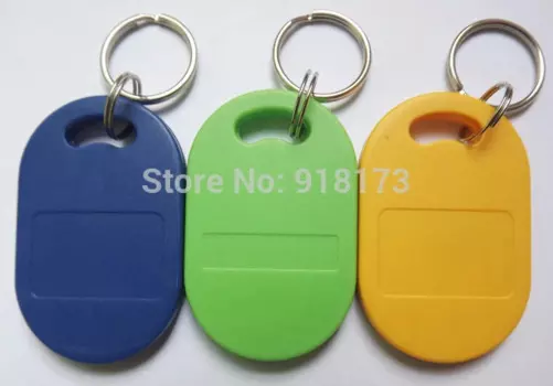500 шт RFID брелоки 13,56 МГц Бесконтактный ABS ключ ic бирки маркер кольцо nfc 1k Китай Fudan S50 1K чип синий желтый зеленый