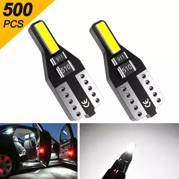 500 шт. T10 W5W светодиодные лампы автомобиля боковые внутренние фонари 12 В WY5W 2825 супер яркие 194 168 авто белые 6000K стояночные габаритные купольные лампы