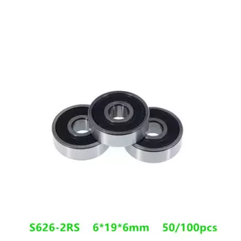 50/100 шт ABEC-5 S626RS S626-2RS 6*19*6 мм шарикоподшипник из нержавеющей стали Миниатюрный глубокий шаровой подшипник 6x19x6 мм
