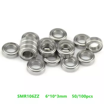50/100 шт. ABEC-5 SMR106ZZ SMR106 ZZ подшипник 6*10*3 мм, радиальный шарикоподшипник 6x10x3 мм S676ZZ
