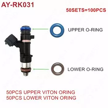 50 комплектов ремонтных комплектов топливных форсунок, резиновые уплотнения для Nissan Altima Roque Sentra 2,5 л, детали 16600-JA00B 0280158130 (AY-RK031)