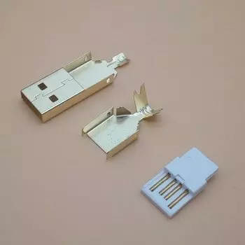 50 комплектов золотистый USB 3 в 1 разъем для пайки