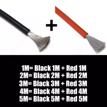 50 мм2 термостойкий силиконовый провод красный черный кабель луженый медный электрический провод для автомобильной батареи солнечный морской генератор