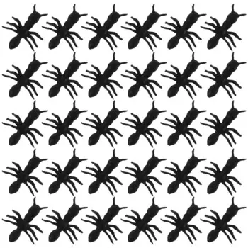 50 Pcs Simulation Ants Halloween Fake Toy Joke Prank Mini Decor Plastic Insects Realistic Shape Service Life Creepy
