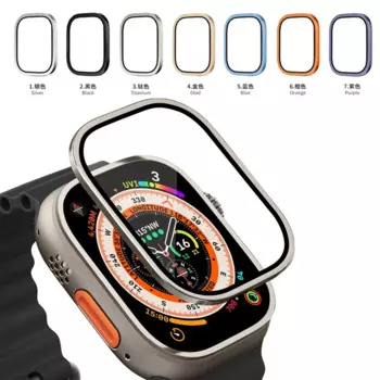 50 шт. 3D защитное закаленное стекло из титанового сплава для Apple Watch Ultra 49 мм Металлическая Рамка
