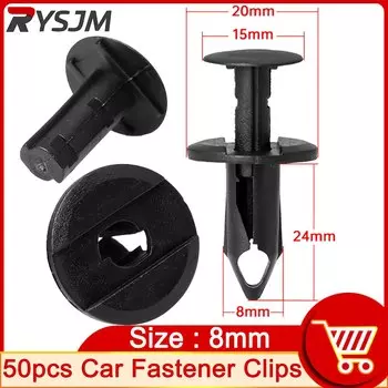 50 шт. 8 мм Авто Крепеж заклепки зажимы задний автомобильный бампер дверь панель крыло лайнер зажимы фиксатор подходит для Mitsubishi для Honda