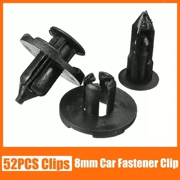 50 шт., 8 мм, автозастежки, черный фиксатор заклепок, пластиковый бампер, дверная панель, вкладыш крыла для Mitsubishi Honda Nissan Livina TIIDA Sy