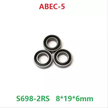 50 шт. ABEC-5 S698RS S698-2RS подшипник из нержавеющей стали 8*19*6 мм резиновые герметичные Глубокие шаровые подшипники 8x19x6 698 698RS 698-2RS