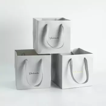 50 шт., бумажные пакеты с ручками, 10 х10х10 см